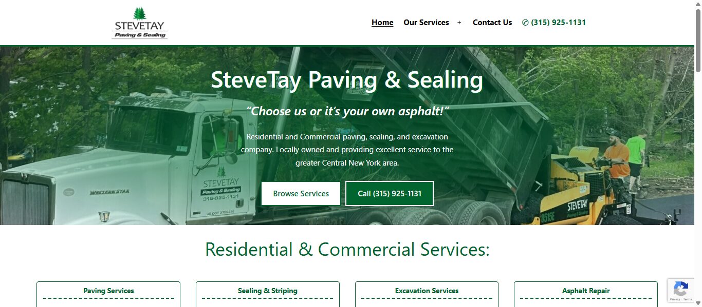 SteveTayPaving.com Web Design Project
